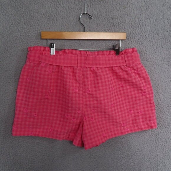 Time And Tru Womens XL Seersucker Shorts Paperbag Waist High-Rise Rose Pull On - Picture 2 of 11